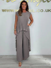 Irregular High-Low Pleated Top + Pants Two-Piece Suit