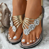 Women's Floral Flat Fashionable Open Toe Non Slip Flip Flops