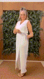 Women's V-Neck Jumpsuit – Stretchy, Machine Washable & Size Inclusive