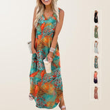 Summer Dresses Maxi Dress Vacation Beach Sundresses with Pockets