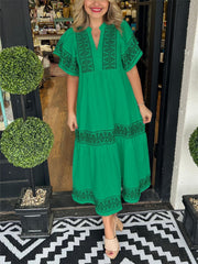 Women's V-Neck Boho Maxi Dress (Buy 2 Free Shipping)