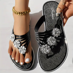 Women's Floral Flat Fashionable Open Toe Non Slip Flip Flops