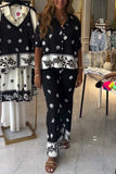 Women's casual printed two-piece set