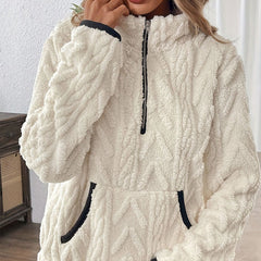 Half-Zip Fuzzy Sweatshirt ๐ | Cloud-Soft + Roomy Pockets โ Comfy Daily/Lounge