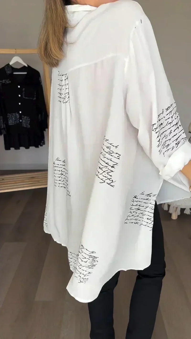 New Letter Print Fashion Lapel Shirt (Buy 2 Free Shipping)