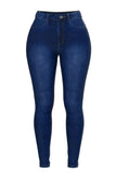 Elastic High Rise Skinny Jeans