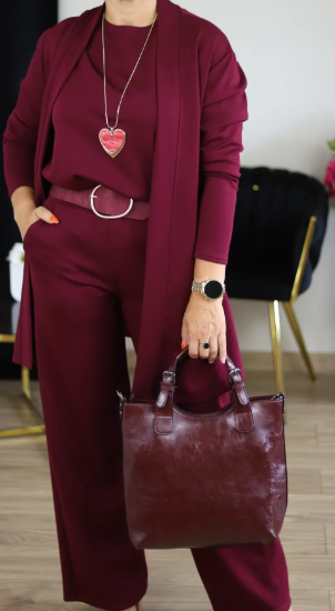 Elegant Longline Cardigan & Top & Pants 3-Pieces Set