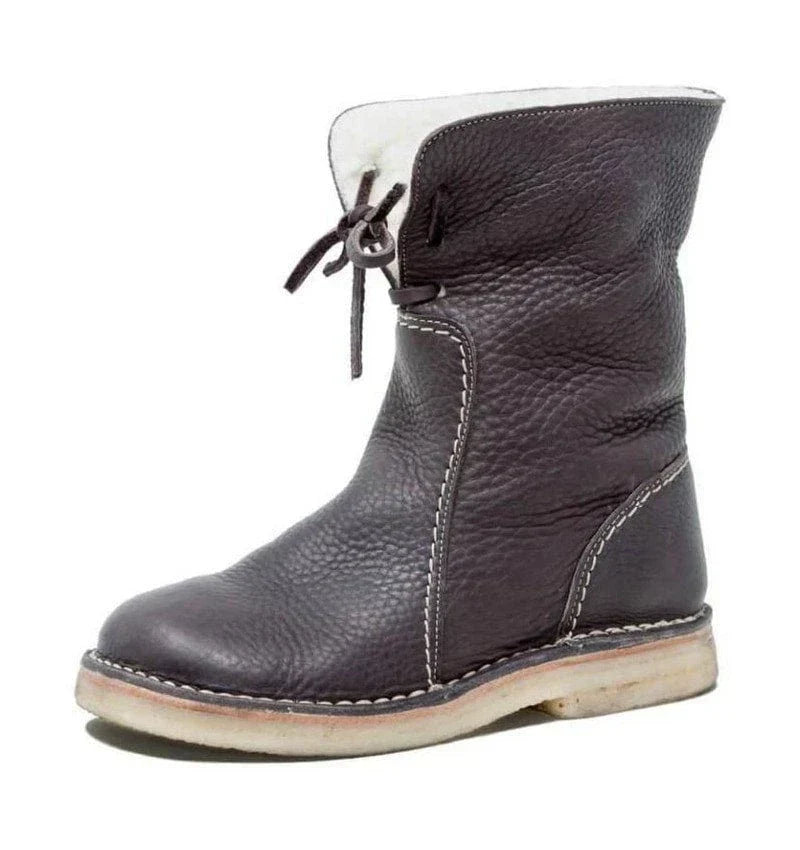 Waterproof Wool Lined Leather Orthopaedic Snow Boots