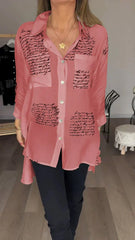 New Letter Print Fashion Lapel Shirt (Buy 2 Free Shipping)