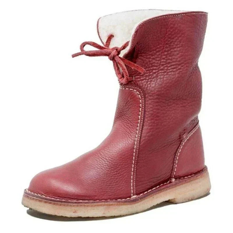 Waterproof Wool Lined Leather Orthopaedic Snow Boots