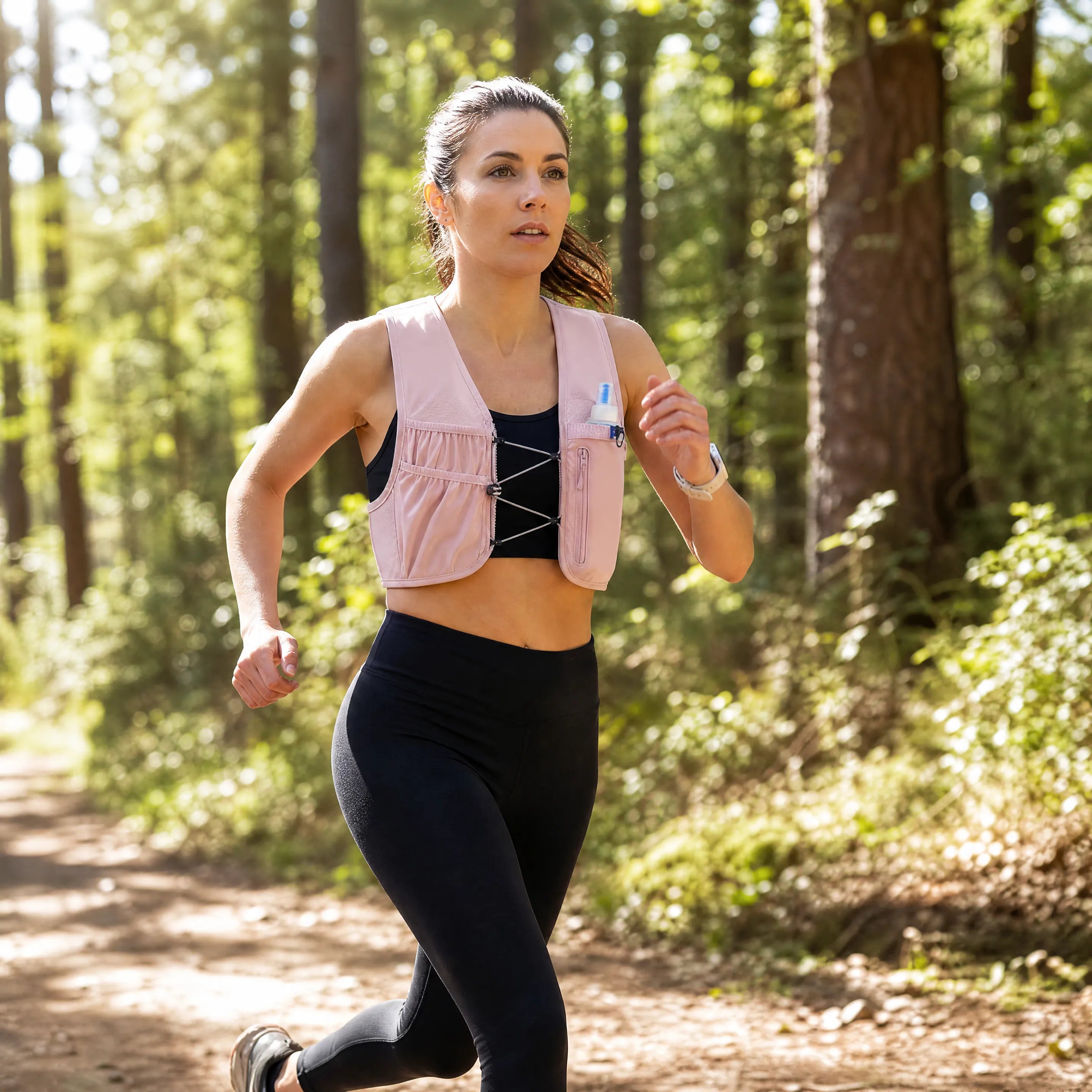Lightweight Running Hydration Vest with 9 Pockets & Adjustable Fit