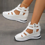 Side Zipper Comfortable Lightweight Wedge Sandals