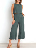 Summer Sleeveless Lounge Set With Pockets