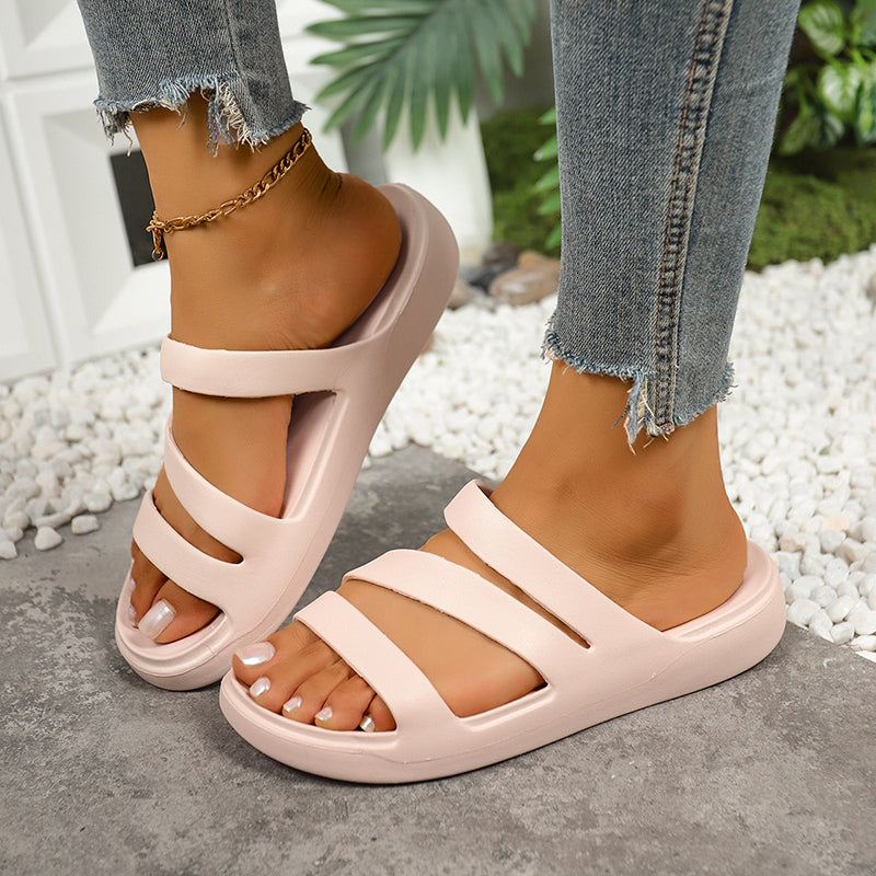 Women’s Cushioned Slide Sandals – Thick Sole Comfort Shoes