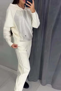 🔥Women's casual diamond embellished hooded track suit