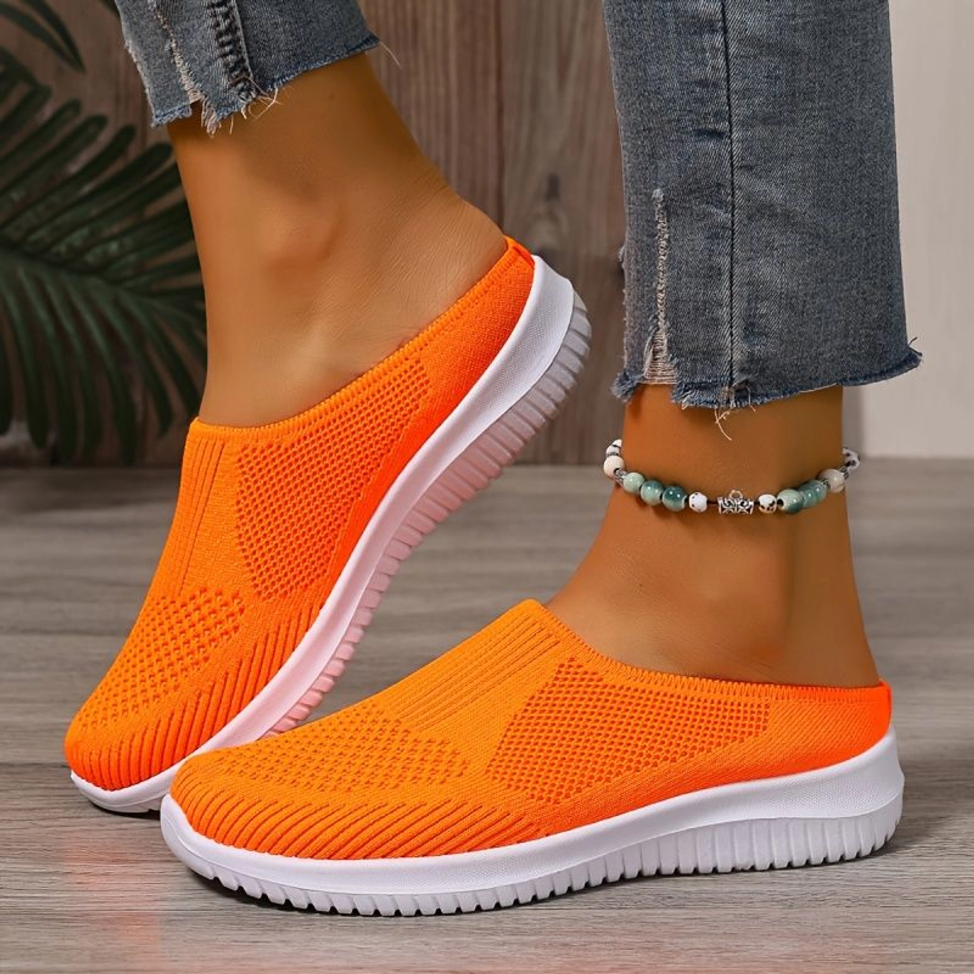 Women’s Breathable Knit Walking Shoes – Lightweight Slip-On Comfort